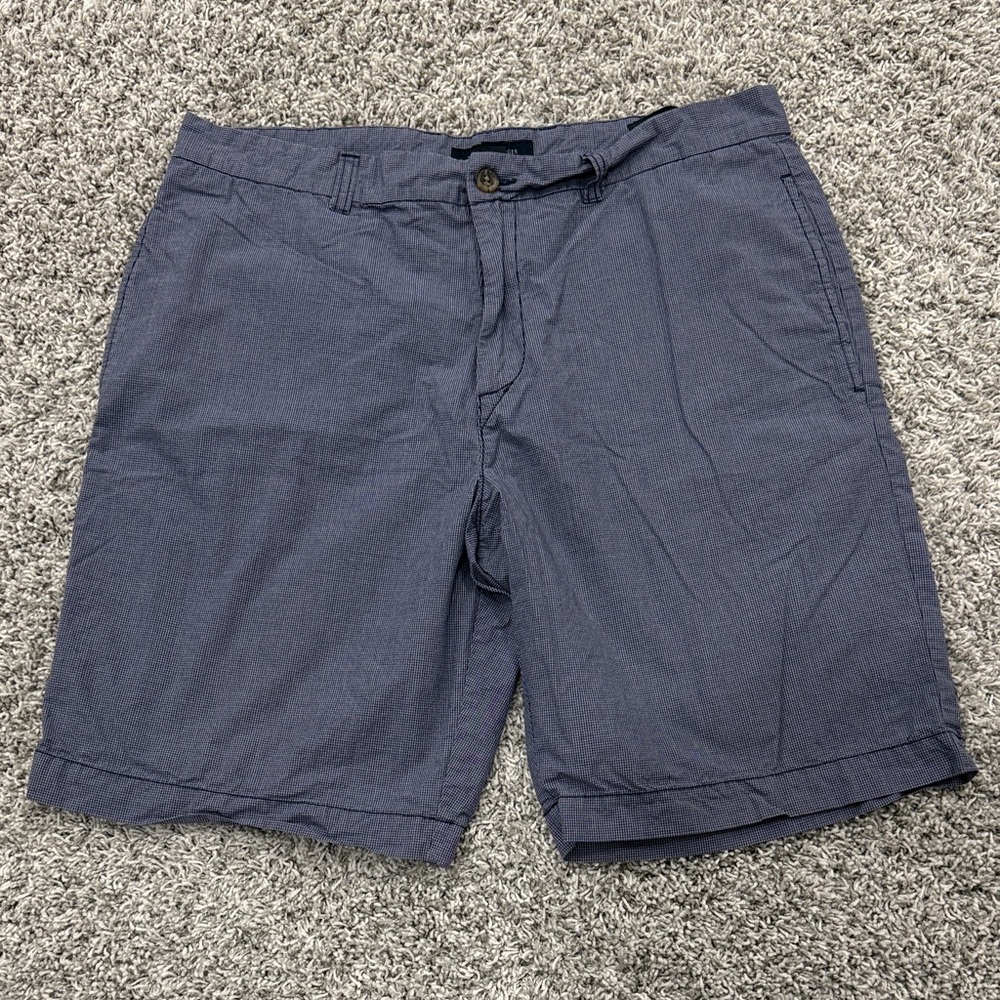 Tommy Hilfiger Navy Checkered Flat Front Shorts